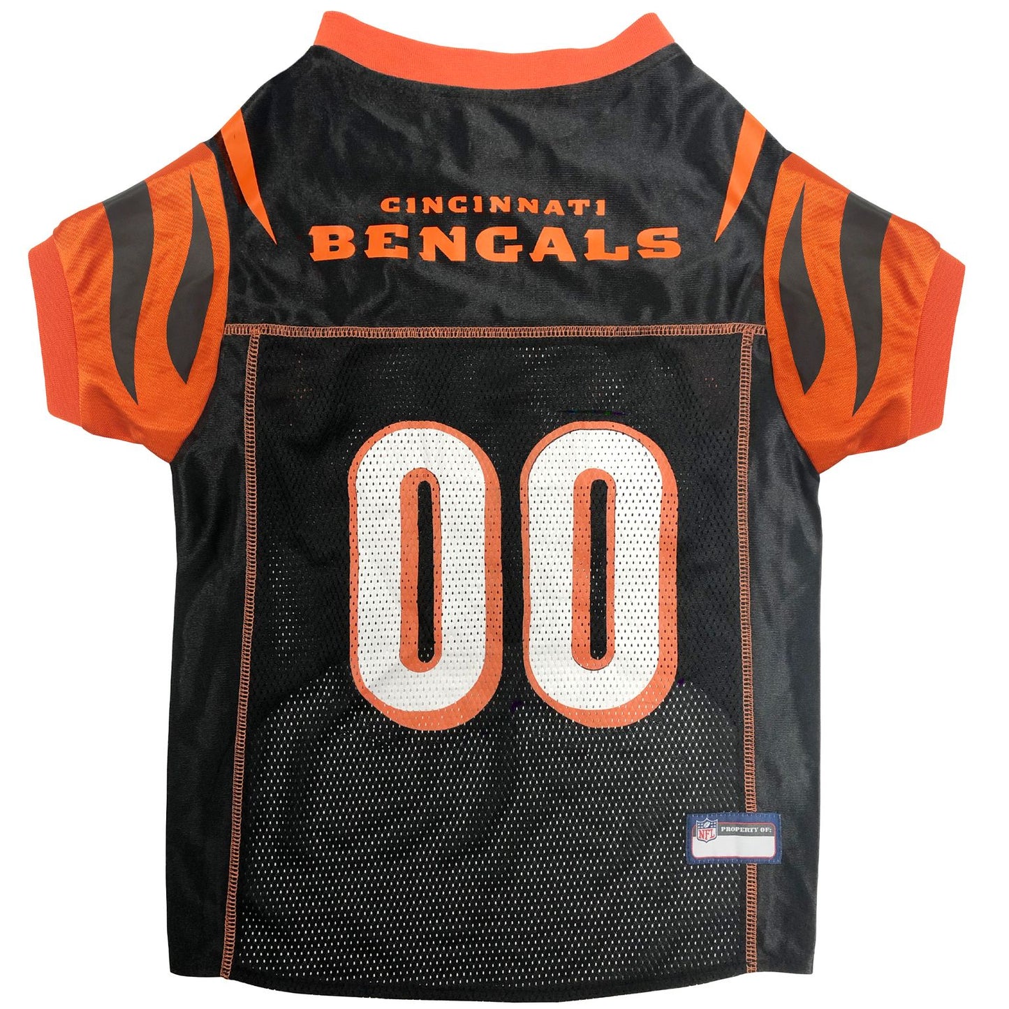 Cincinnati Bengals Mesh Dog Jersey, Back View - Trendy Dog Boutique