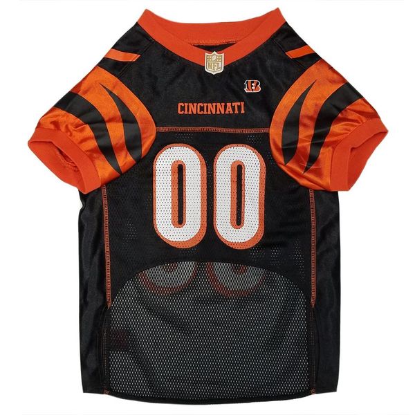 Cincinnati Bengals Mesh Dog Jersey, Front View - Trendy Dog Boutique