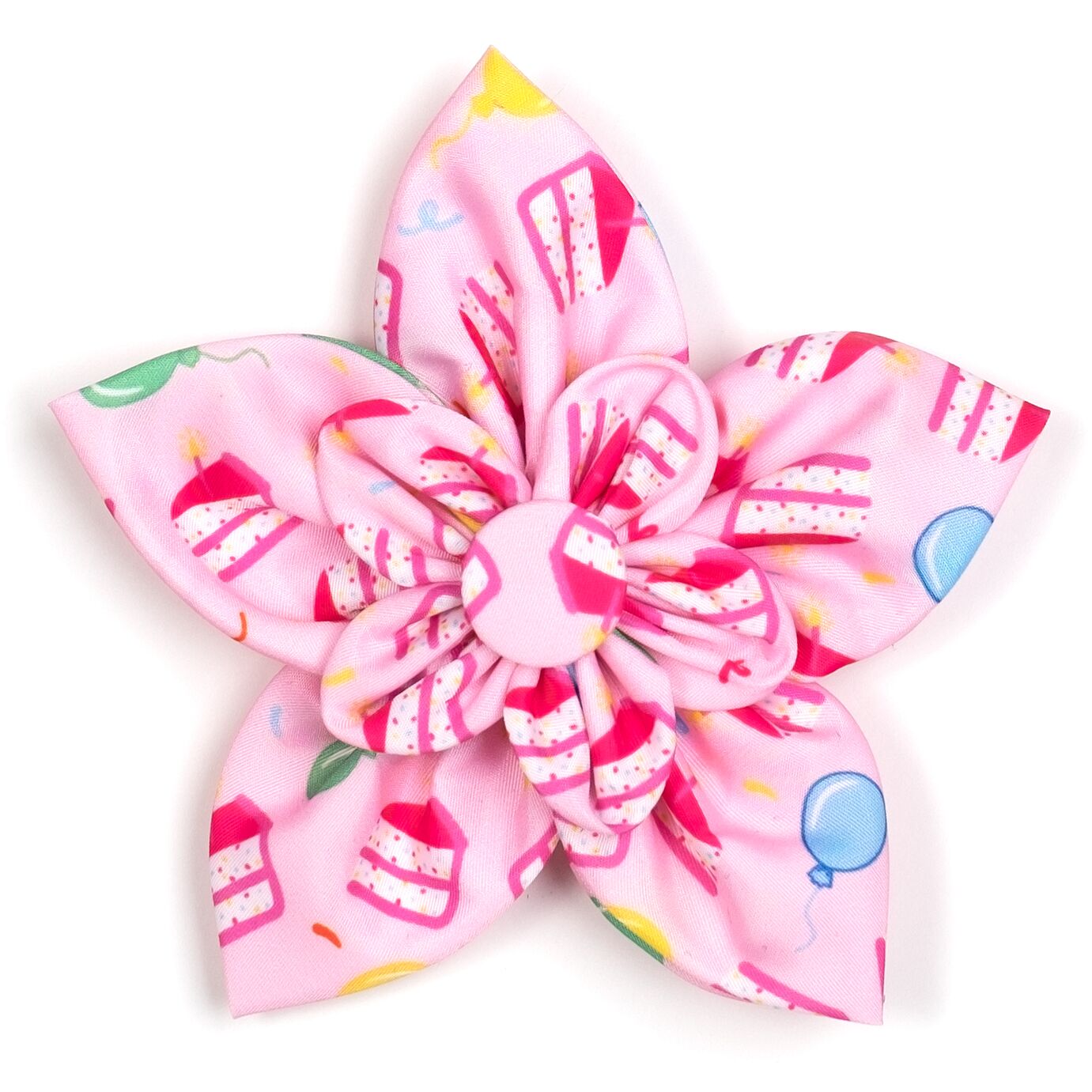 Birthday Girl Dog Flower Bow, Front View - Trendy Dog Boutique