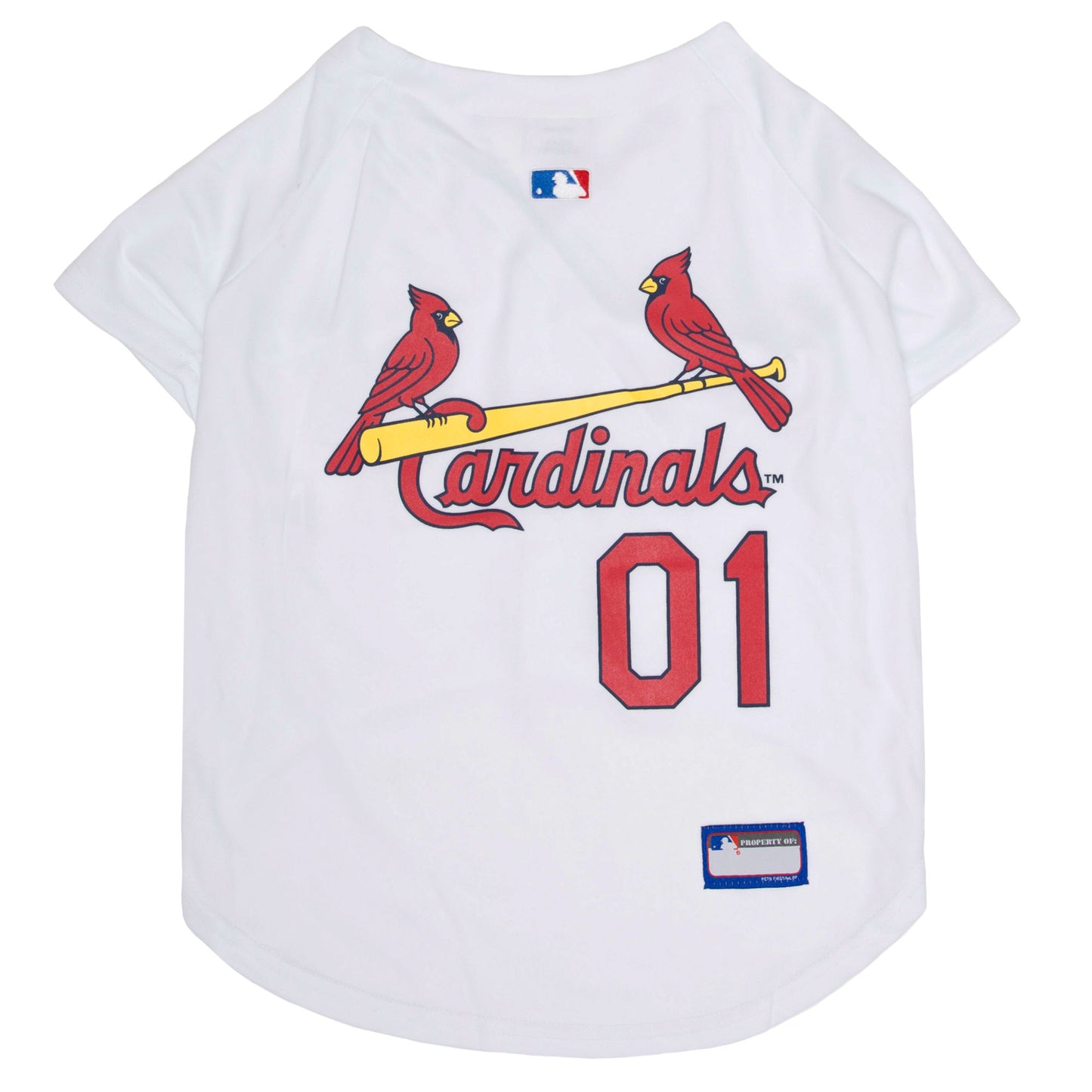 St Louis Cardinals Dog Jersey, Back View - Trendy Dog Boutique