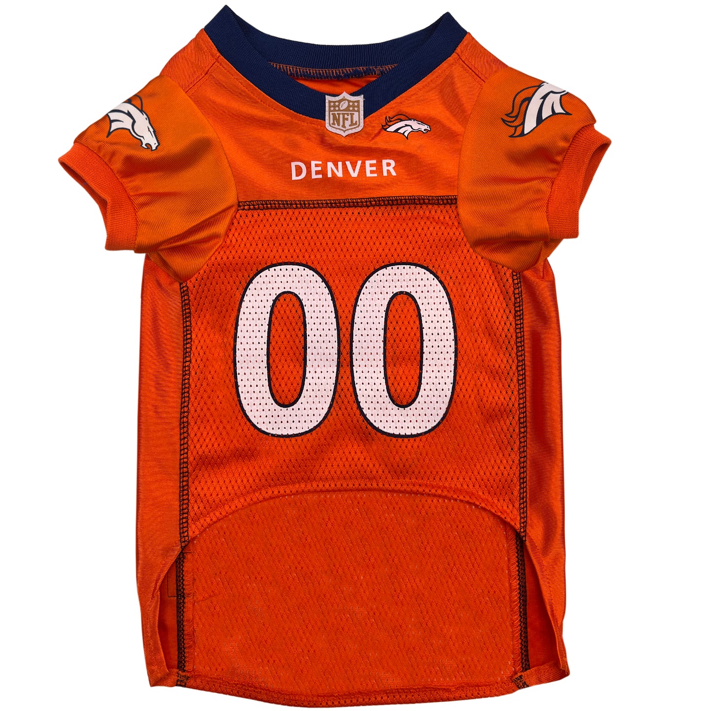 Denver Broncos Mesh Dog Jersey, Front View - Trendy Dog Boutique