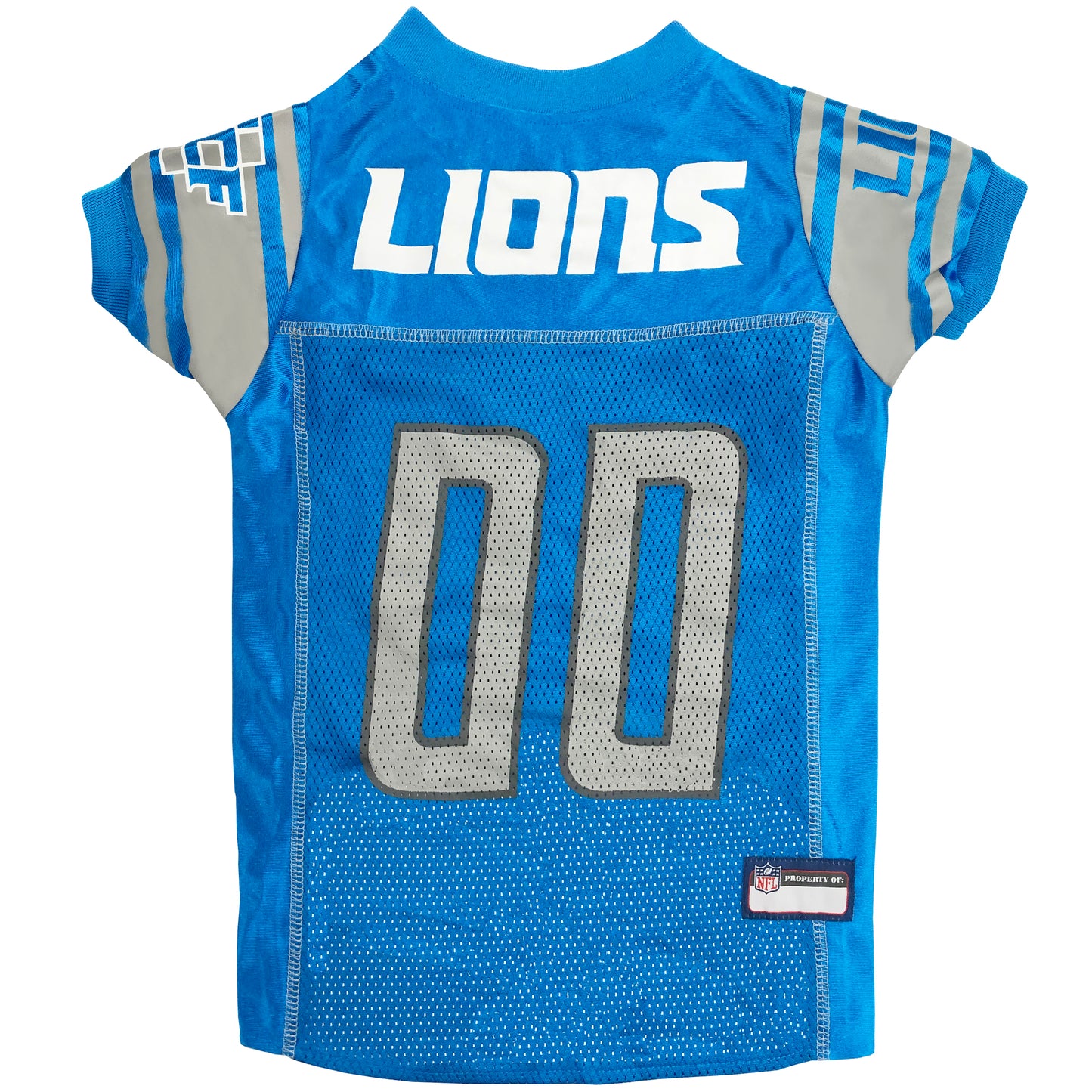 Detroit Lions Mesh Dog Jersey, Back View - Trendy Dog Boutique