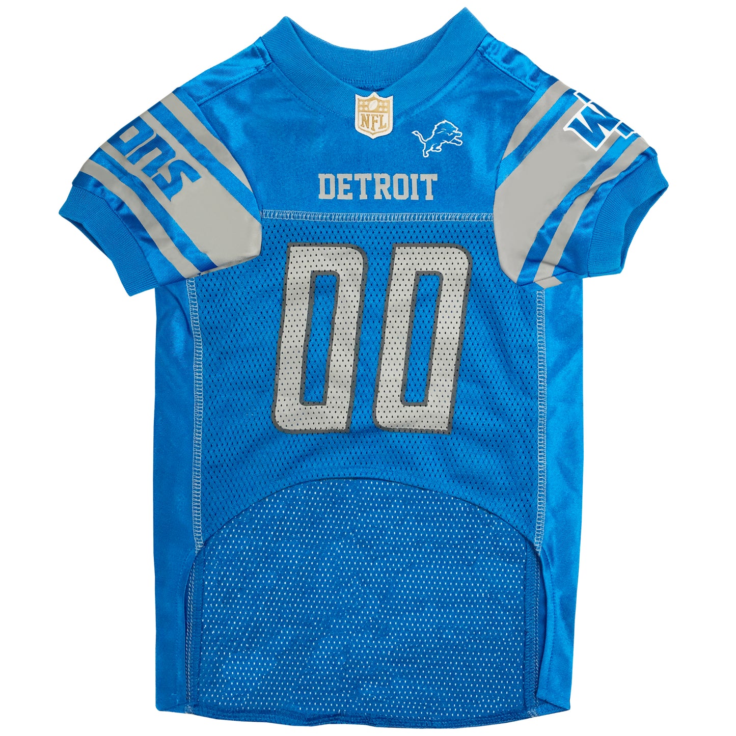 Detroit Lions Mesh Dog Jersey, Front View - Trendy Dog Boutique