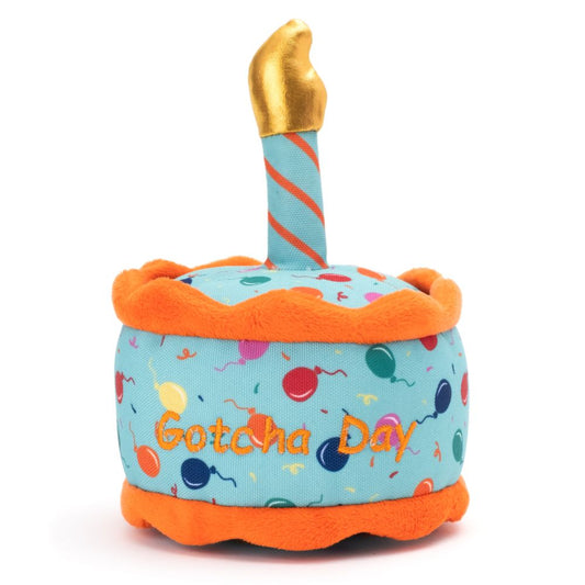 Gotcha Day Cake Dog Toy, Front View - Trendy Dog Boutique