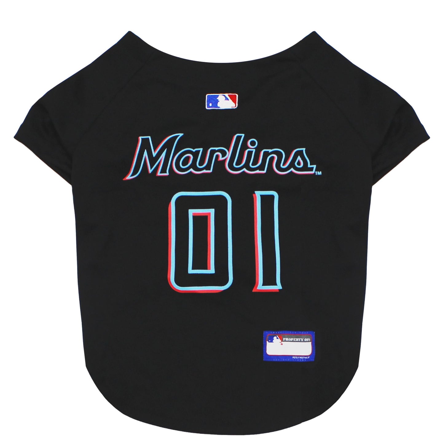 Miami Marlins Dog Jersey, Back View - Trendy Dog Boutique