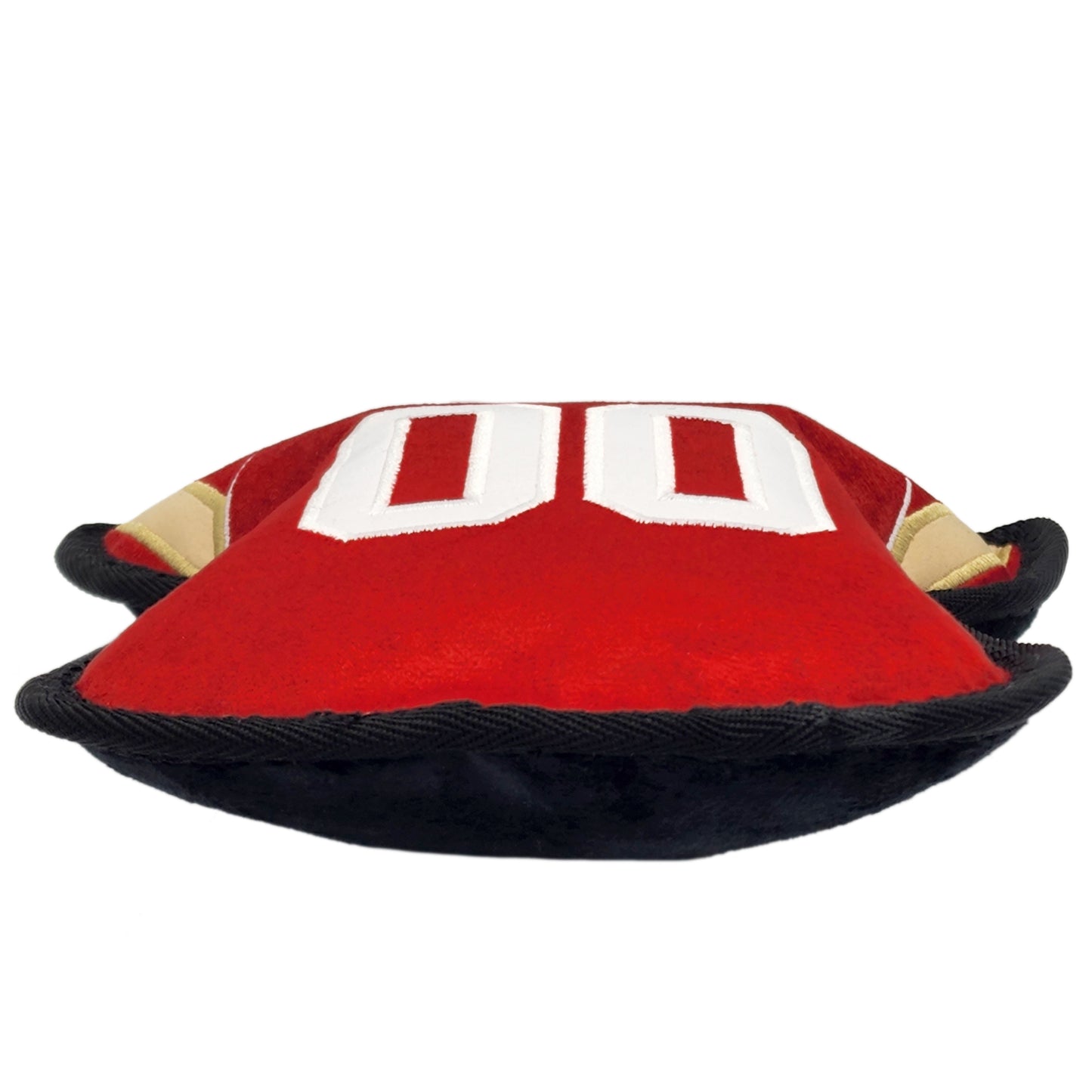 San Francisco 49ers Jersey Tough Dog Toy, Side View - Trendy Dog Boutique