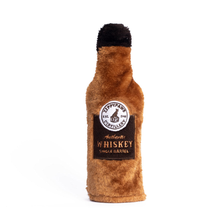 Happy Hour Crusherz Whiskey Dog Toy, Front View Close Up - Trendy Dog Boutique