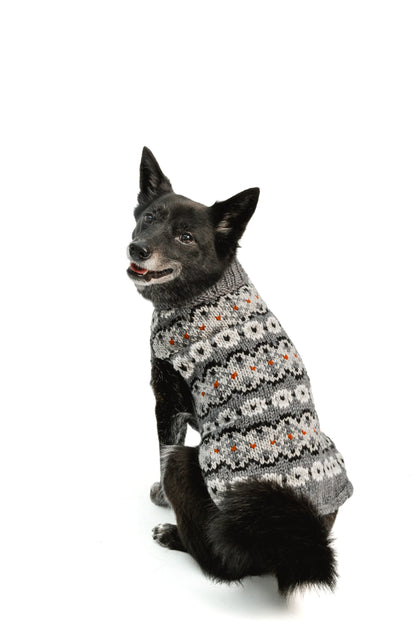 Alpaca Silver Fair Isles Dog Sweater - Trendy Dog Boutique