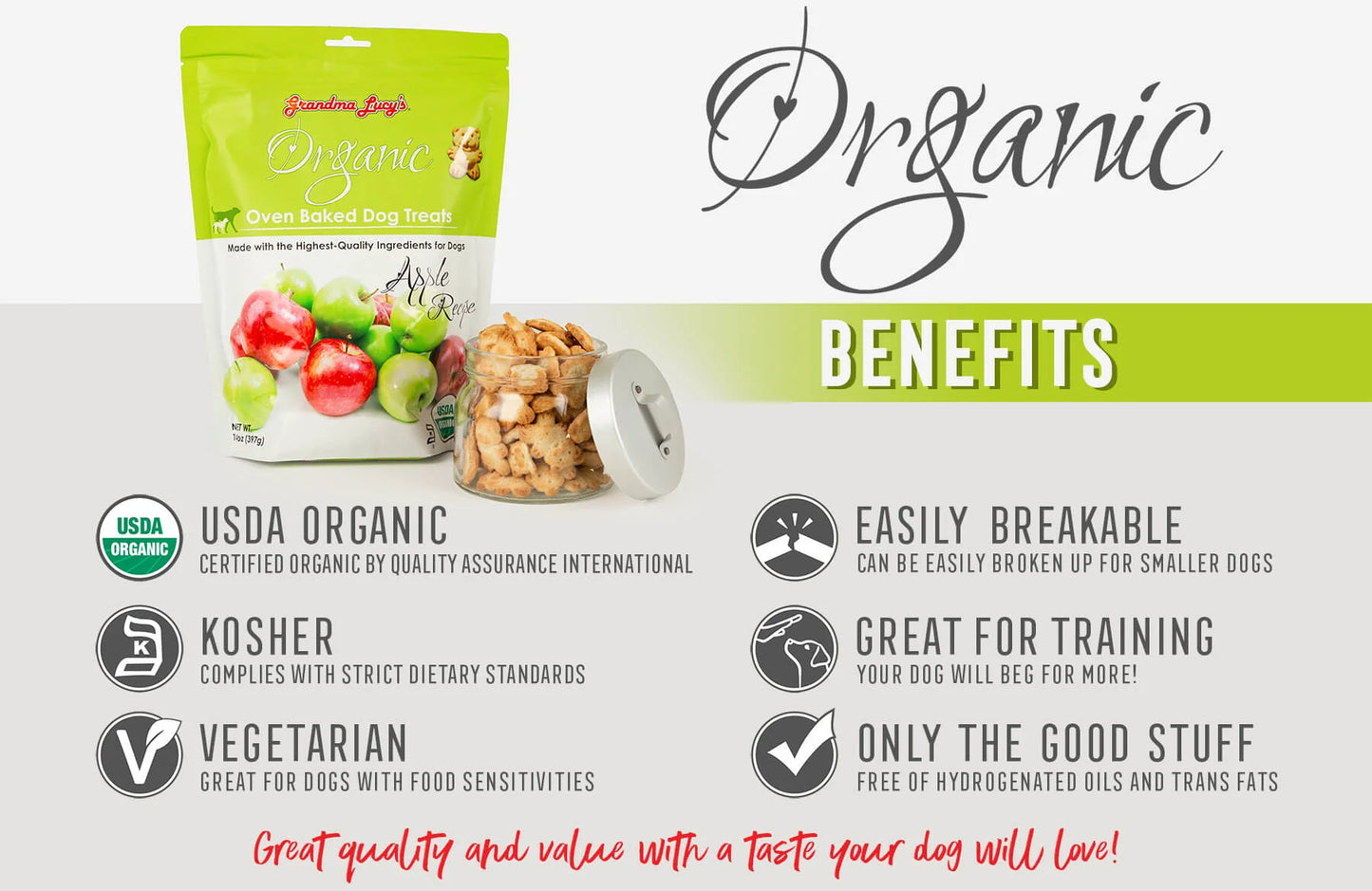 Organic Apple Dog Treats - Trendy Dog Boutique