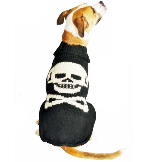 Black Skull Wool Dog Sweater - Trendy Dog Boutique