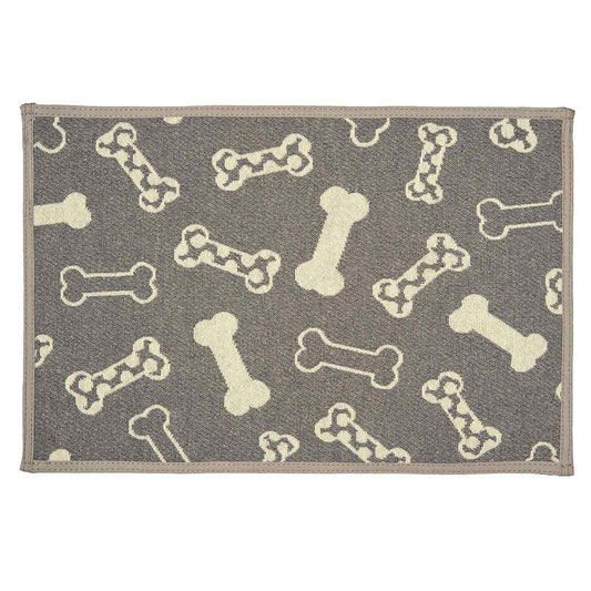 Dog Bones Fashion Mat for Dog Bowls - Trendy Dog Boutique