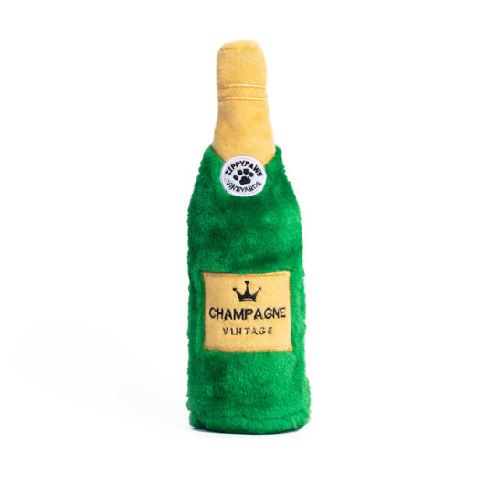 Happy Hour Champagne Dog Toy, Front View - Trendy Dog Boutique