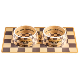 Chewy Vuitton Bowls & Placemat - Trendy Dog Boutique