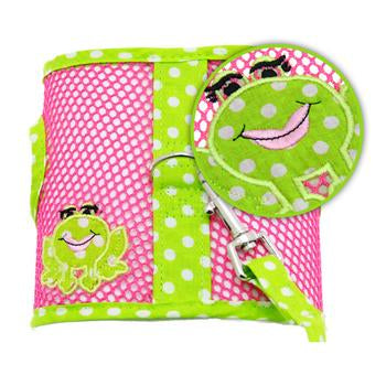 Cool Mesh Dog Harness Under the Sea Collection  Frog Green Dot and Pink - Trendy Dog Boutique