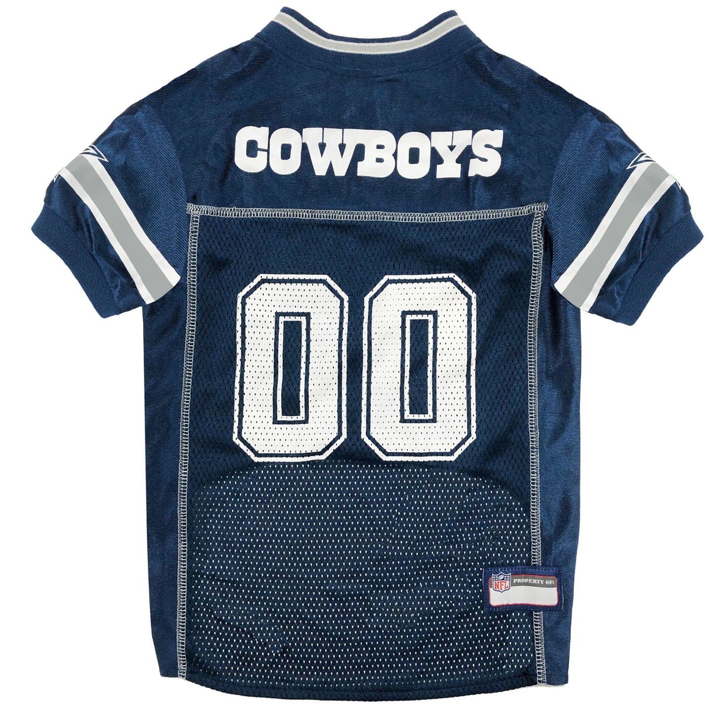 Dallas Cowboys Mesh Dog Jersey, Back View - Trendy Dog Boutique