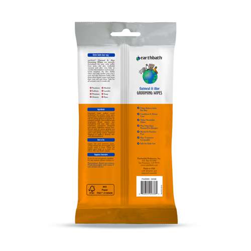 Earthbath Vanilla Almond Grooming Wipes - 30 Count - Trendy Dog Boutique