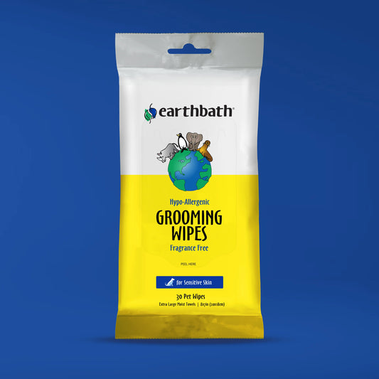 Earthbath Hypoallergenic Grooming Wipes - Fragrance Free 30 Ct - Trendy Dog Boutique