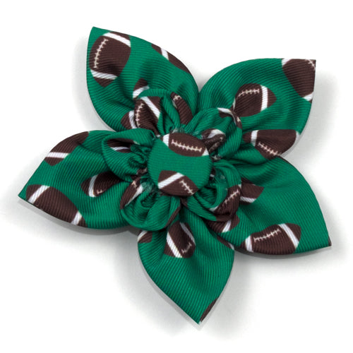 Football Flower Bow - Trendy Dog Boutique