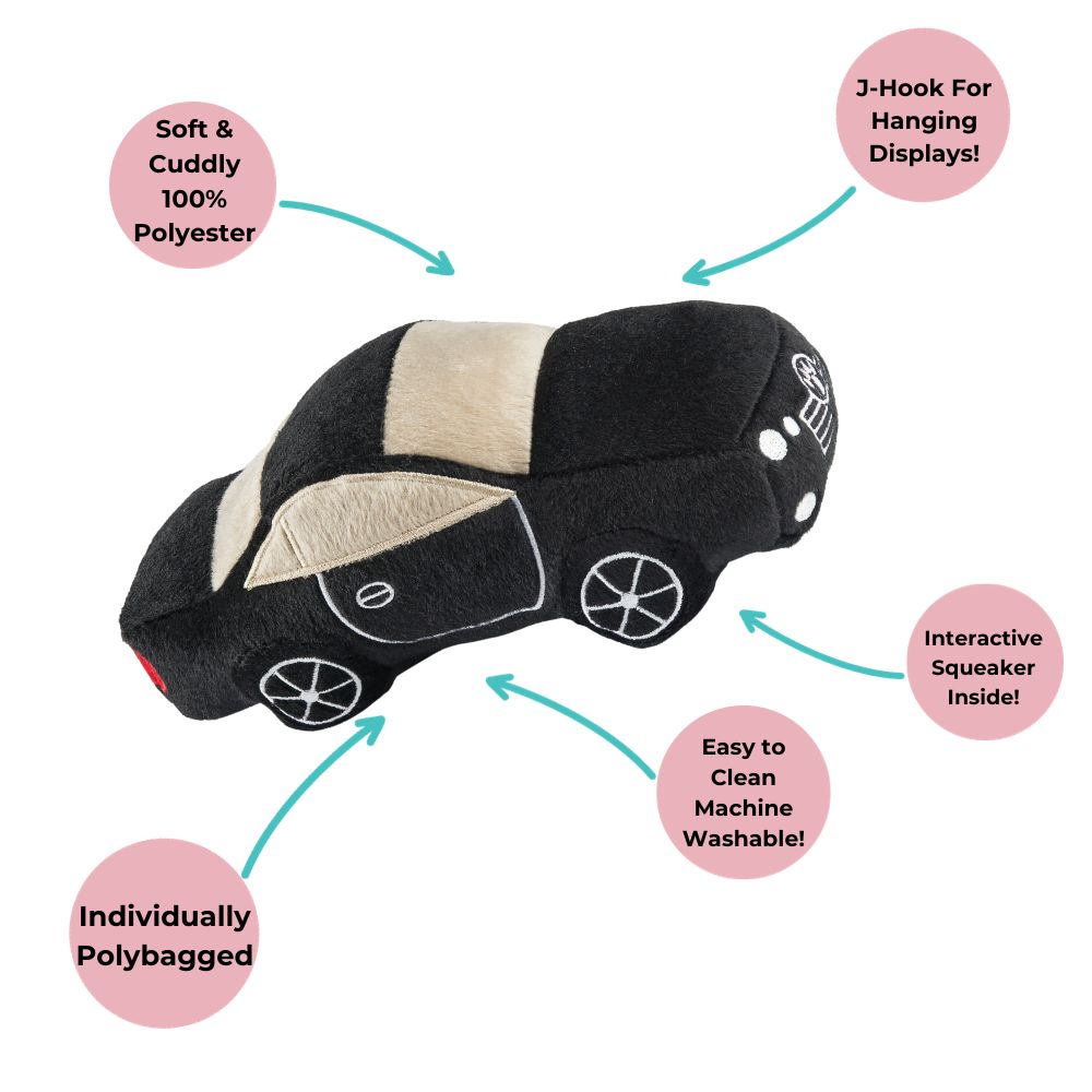 Furcedes Car Plush Dog Toy, specs - Trendy Dog Boutique