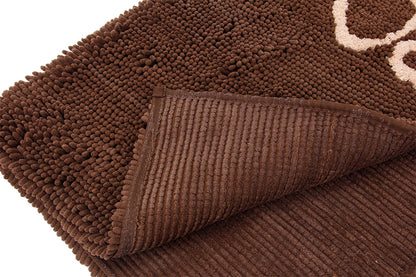 Quick-Drying Anti-Skid Dog Mat, Brown, Under Side - Trendy Dog Boutique