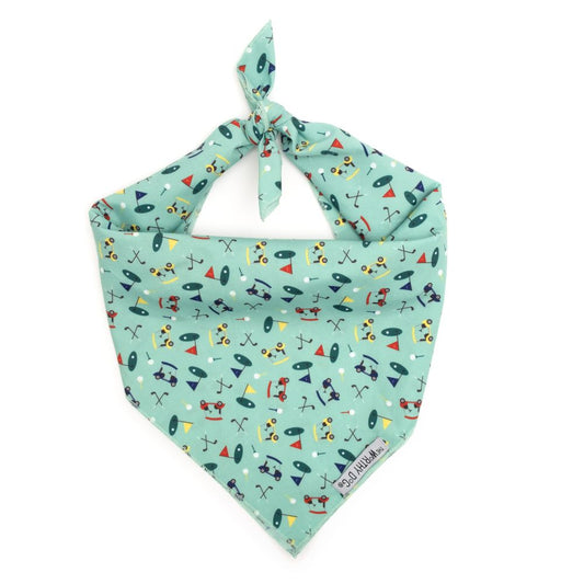Golf Dog Bandana, Front View, Tied - Trendy Dog Boutique