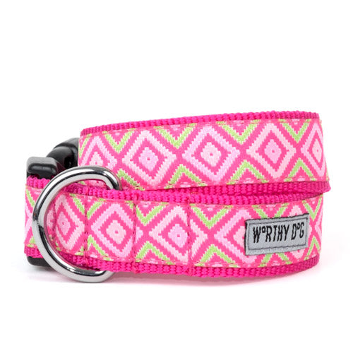 Pink Graphic Diamond Collar - Trendy Dog Boutique
