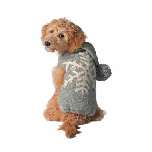 Alpaca Grey Snowflake Dog Sweater - Trendy Dog Boutique