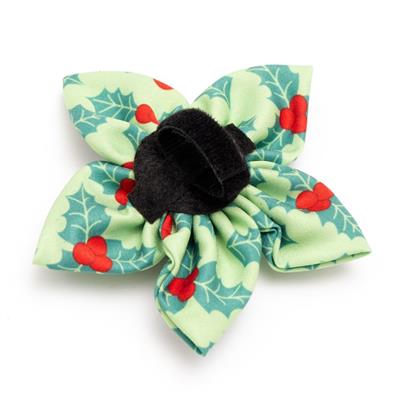 Holly and Berries Flower Bow - Trendy Dog Boutique
