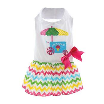 Ice Cream Cart Dog Dress, Back View - Trendy Dog Boutique