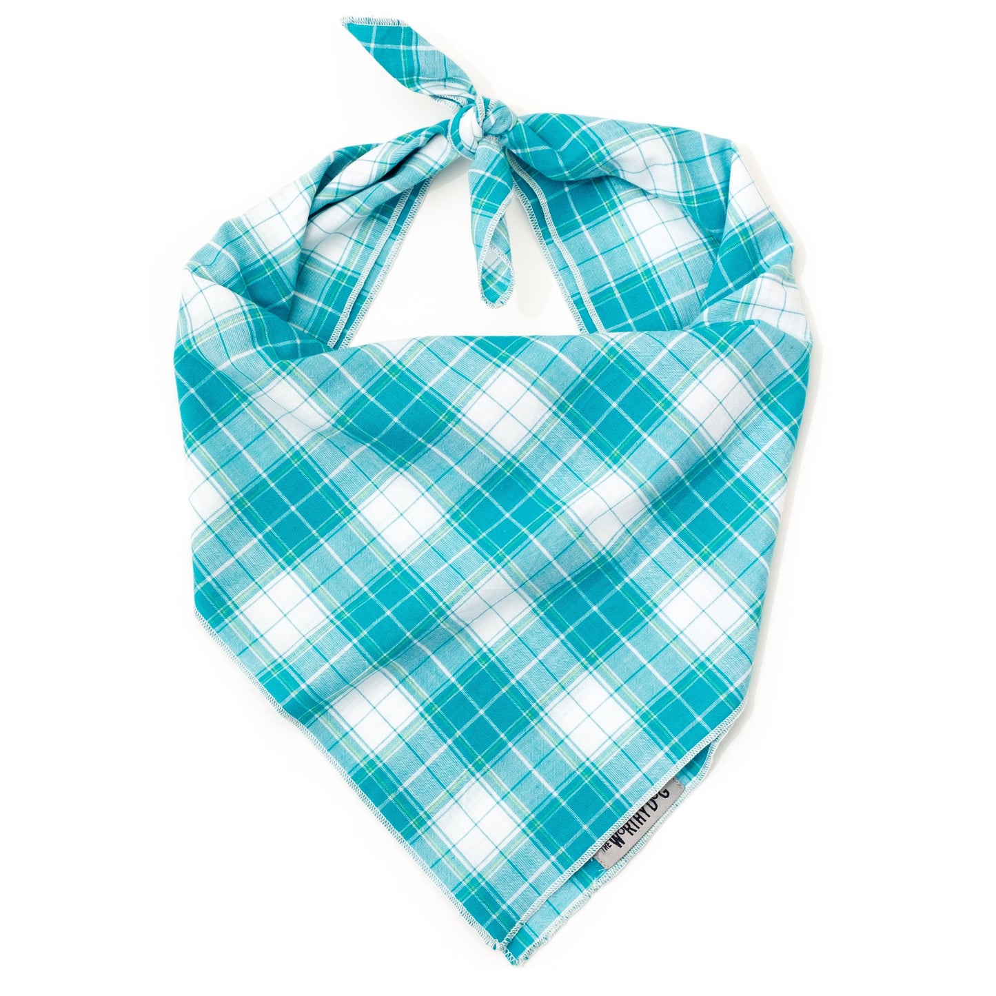 Madras Teal Plaid Dog Bandana - Trendy Dog Boutique