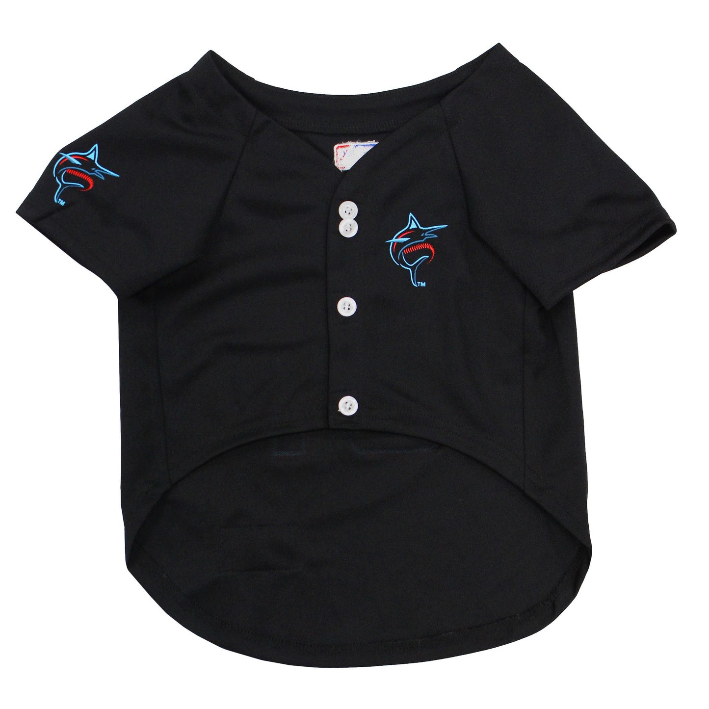 Miami Marlins Dog Jersey, Front View - Trendy Dog Boutique