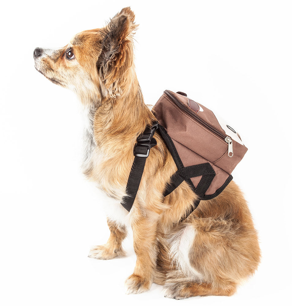 Mooltese Dog Backpack Harness, On Dog, Side View - Trendy Dog Boutique