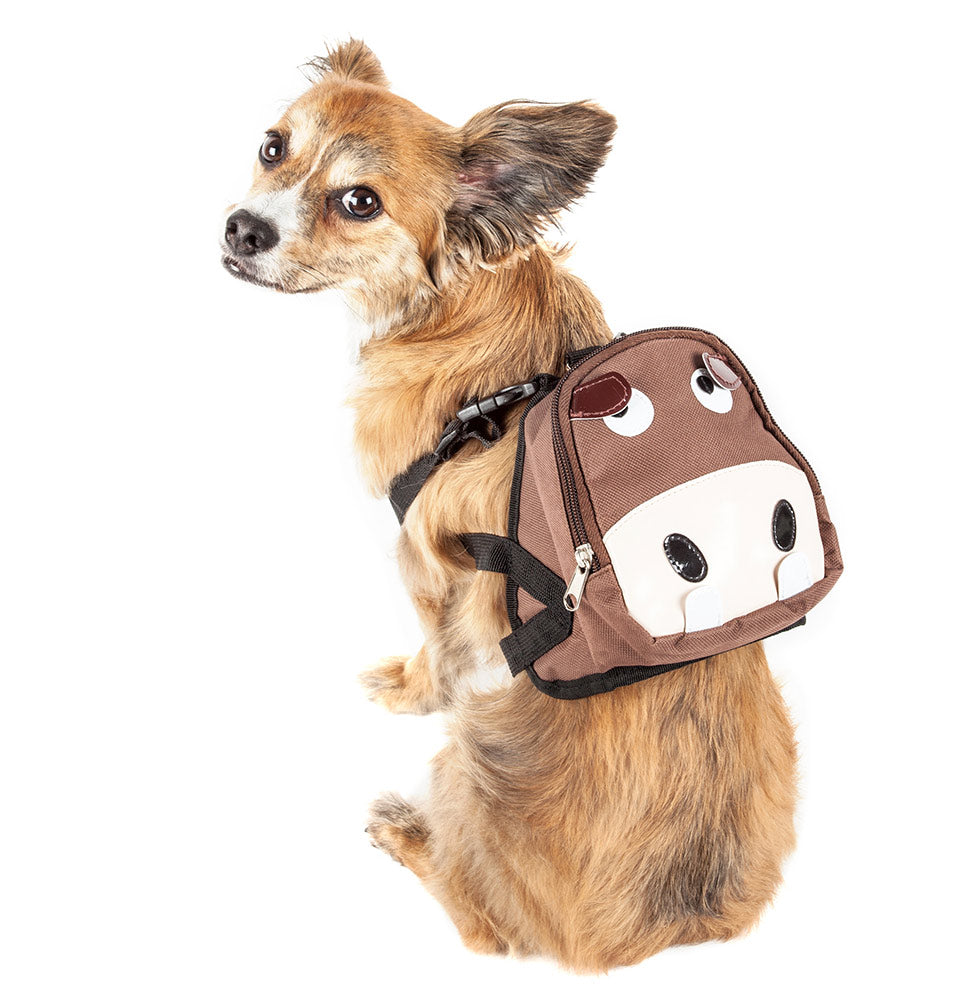 Mooltese Dog Backpack Harness, On Dog, Front View - Trendy Dog Boutique