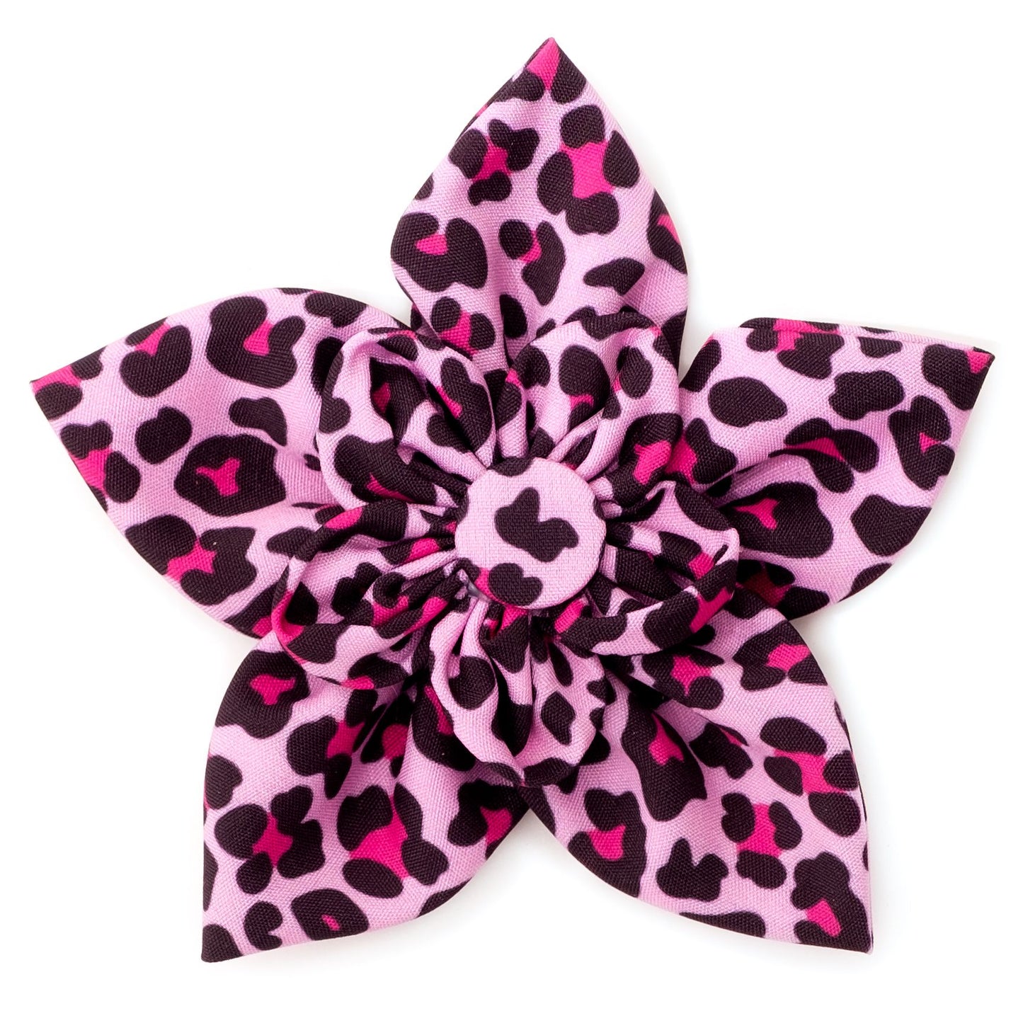 Leopard Dog Collar Flower, pink - Trendy Dog Boutique