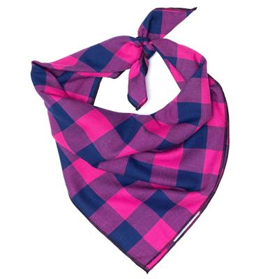 Pink and Navy Buffalo Check Bandana - Trendy Dog Boutique