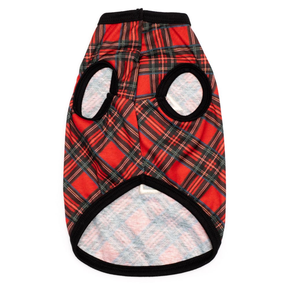 Plaid Christmas Tree Holiday Doggie Tee - Trendy Dog Boutique