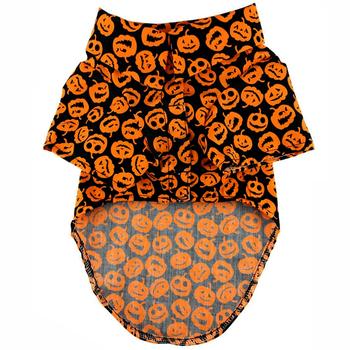 Halloween Jack O' Lanterns Doggie Shirt, Front View - Trendy Dog Boutique
