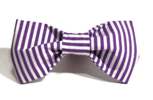 Purple Stripe Bow Tie - Trendy Dog Boutique
