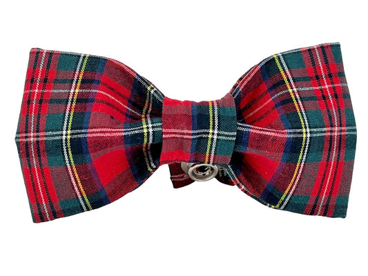 Holiday Red Tartan Plaid Bowtie - Trendy Dog Boutique