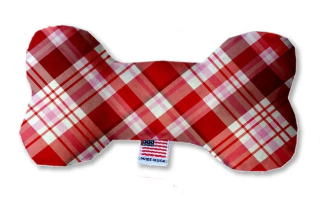 Red Plaid Valentine Bone - Trendy Dog Boutique