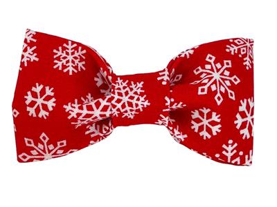 Red Snowflake Bowtie - Trendy Dog Boutique