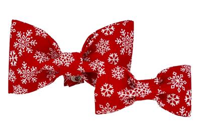 Red Snowflake Bowtie - Trendy Dog Boutique