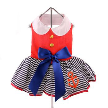 Sailor Girl Harness Dog Dress, Back View - Trendy Dog Boutique