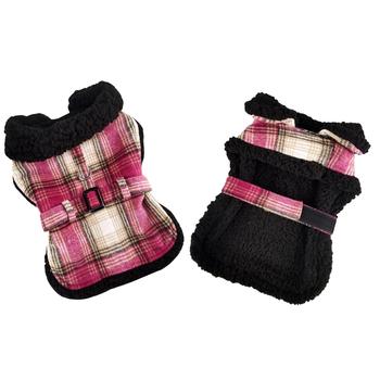 Sherpa-Lined Dog Harness Coat, In Hot Pink - Trendy Dog Boutique