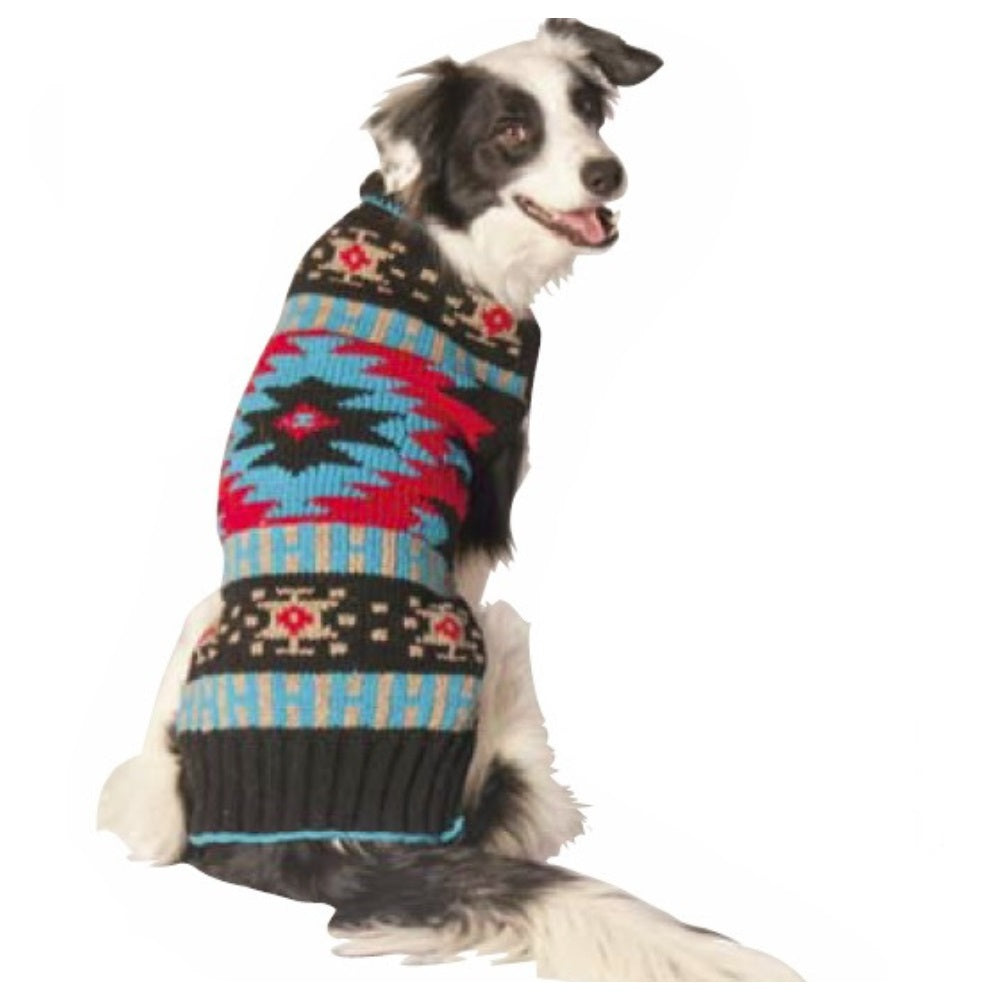 Black Southwest Dog Sweater, On Dog - Trendy Dog Boutique