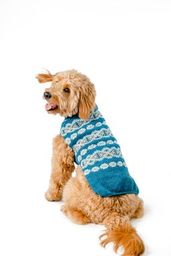 Alpaca Teal Fairisle Dog Sweater - Trendy Dog Boutique