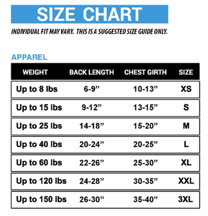 Seattle Seahawks Mesh Dog Jersey, Size Chart - Trendy Dog Boutique