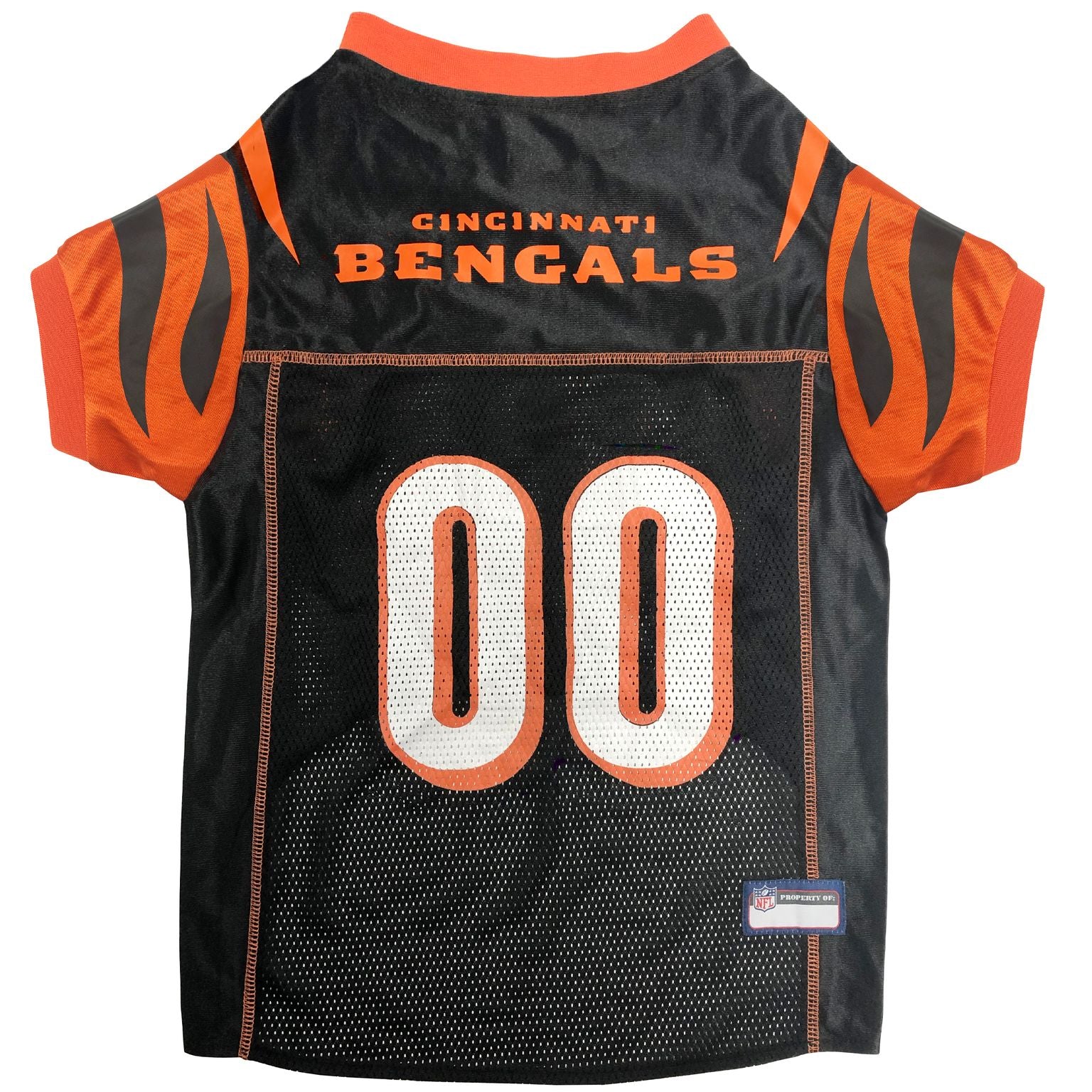 Cincinnati Bengals Mesh Dog Jersey, Back View - Trendy Dog Boutique