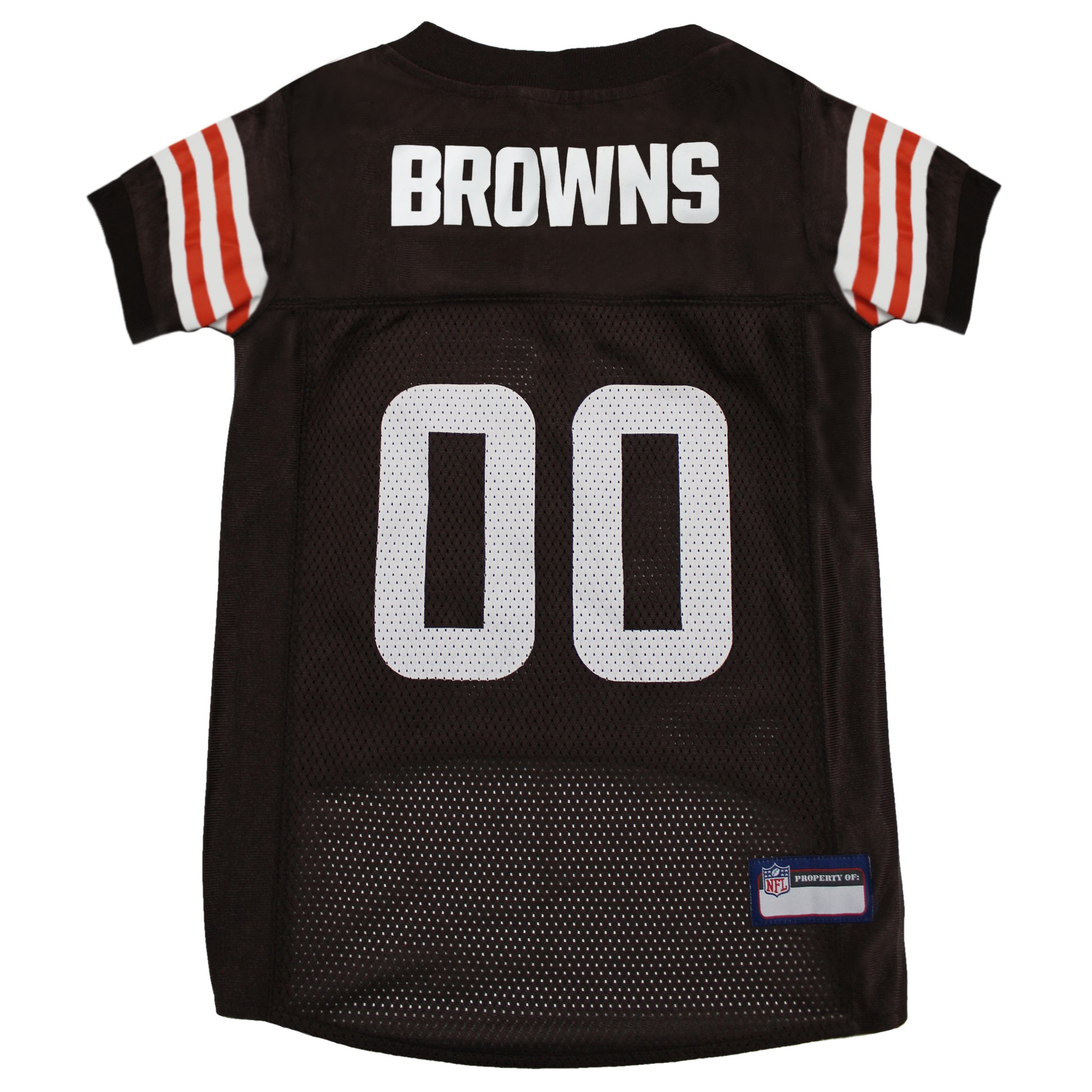 Cleveland Browns Mesh Dog Jersey, Back View - Trendy Dog Boutique