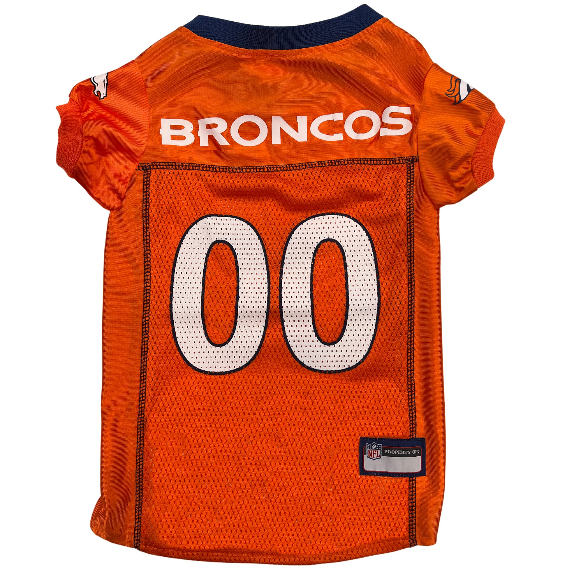 Denver Broncos Mesh Dog Jersey, Back View - Trendy Dog Boutique